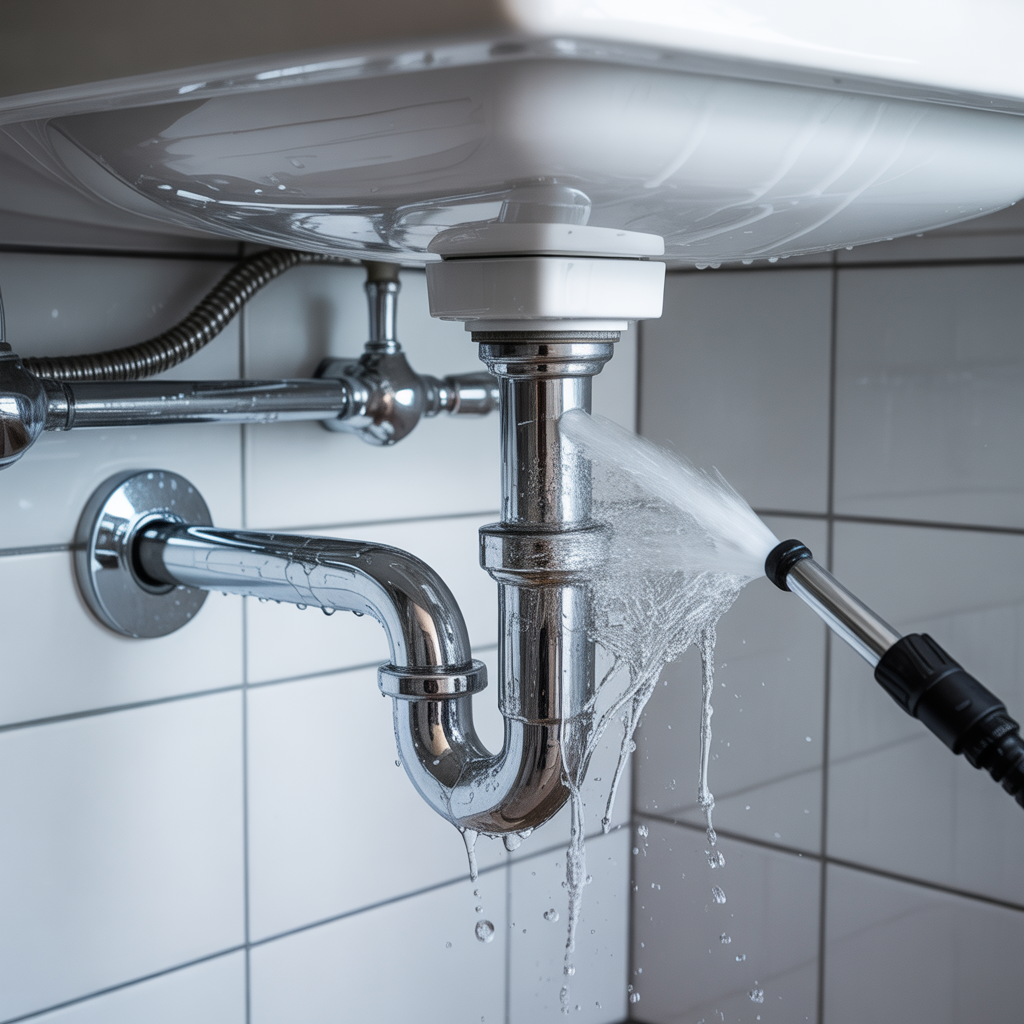 6.Sa forebygger du igensatta ror genom att spola rent med hogtryck